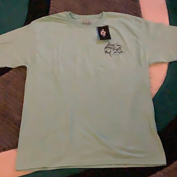 Men’s “Live Salty” Salt Life turquoise tee large - Picture 2 of 4
